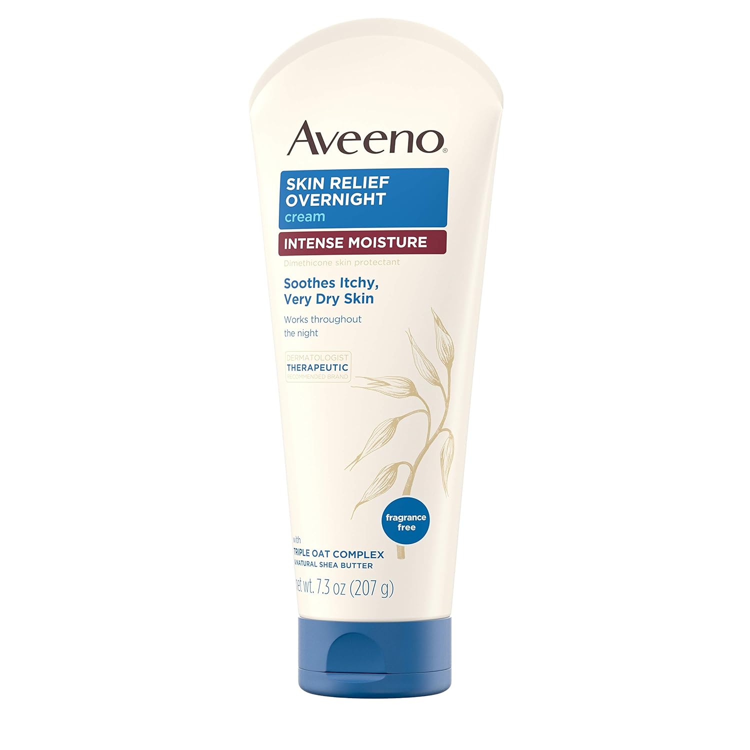 Aveeno Skin Relief Overnight Cream – Fragrance-Free Safe Moisturizer for Allergy-Prone Skin