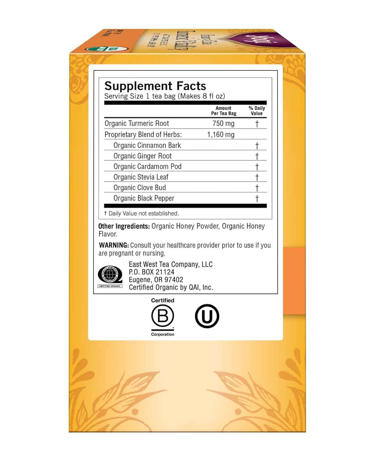 Yogi Tea Honey Chai Turmeric Vitality – Ayurvedic Warm Spice Blend for Post-Yoga Grounding and Meditation Moments