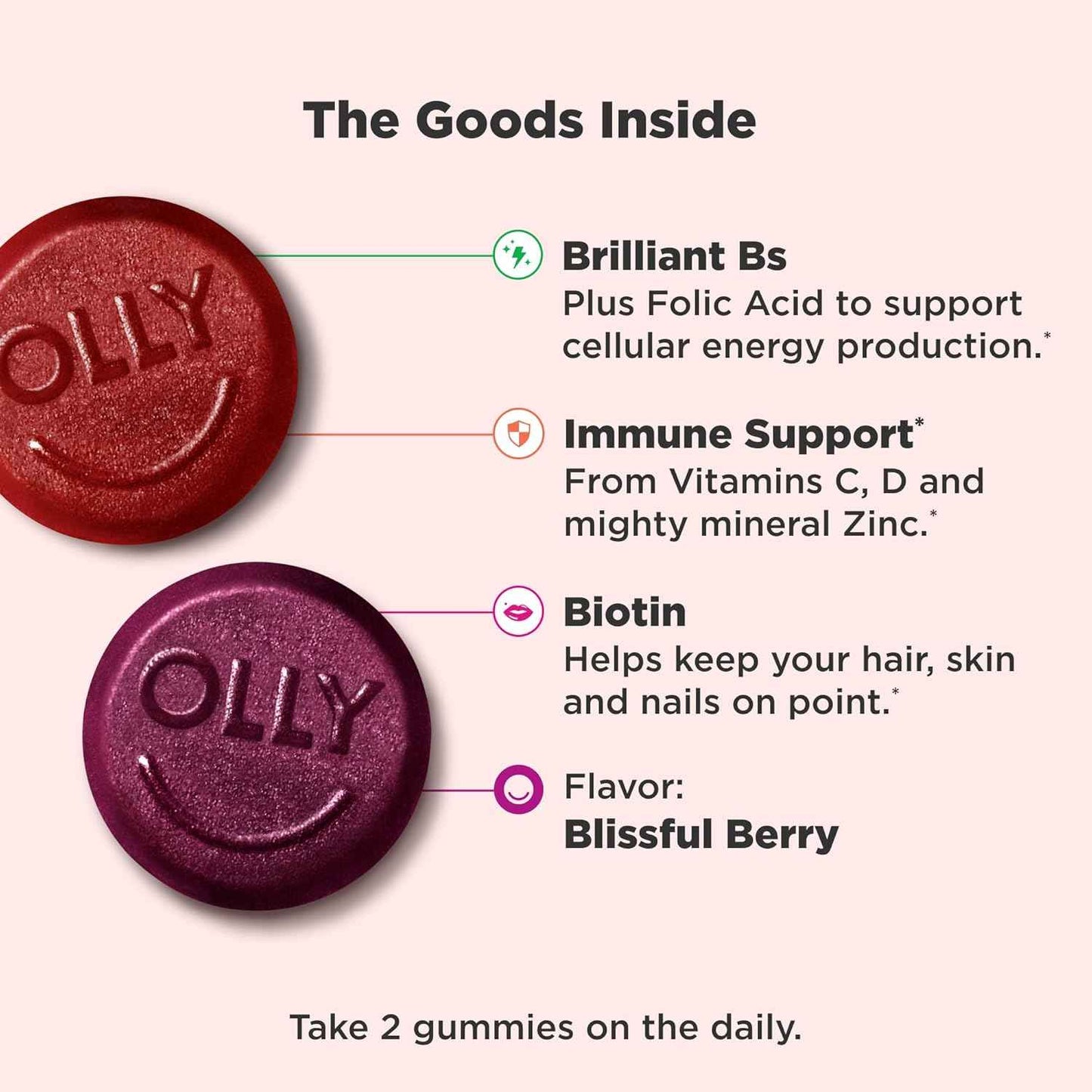 OLLY Women's Multivitamin Gummy – Clean Label Daily Vitamin for Intentional Routines, 90 Count