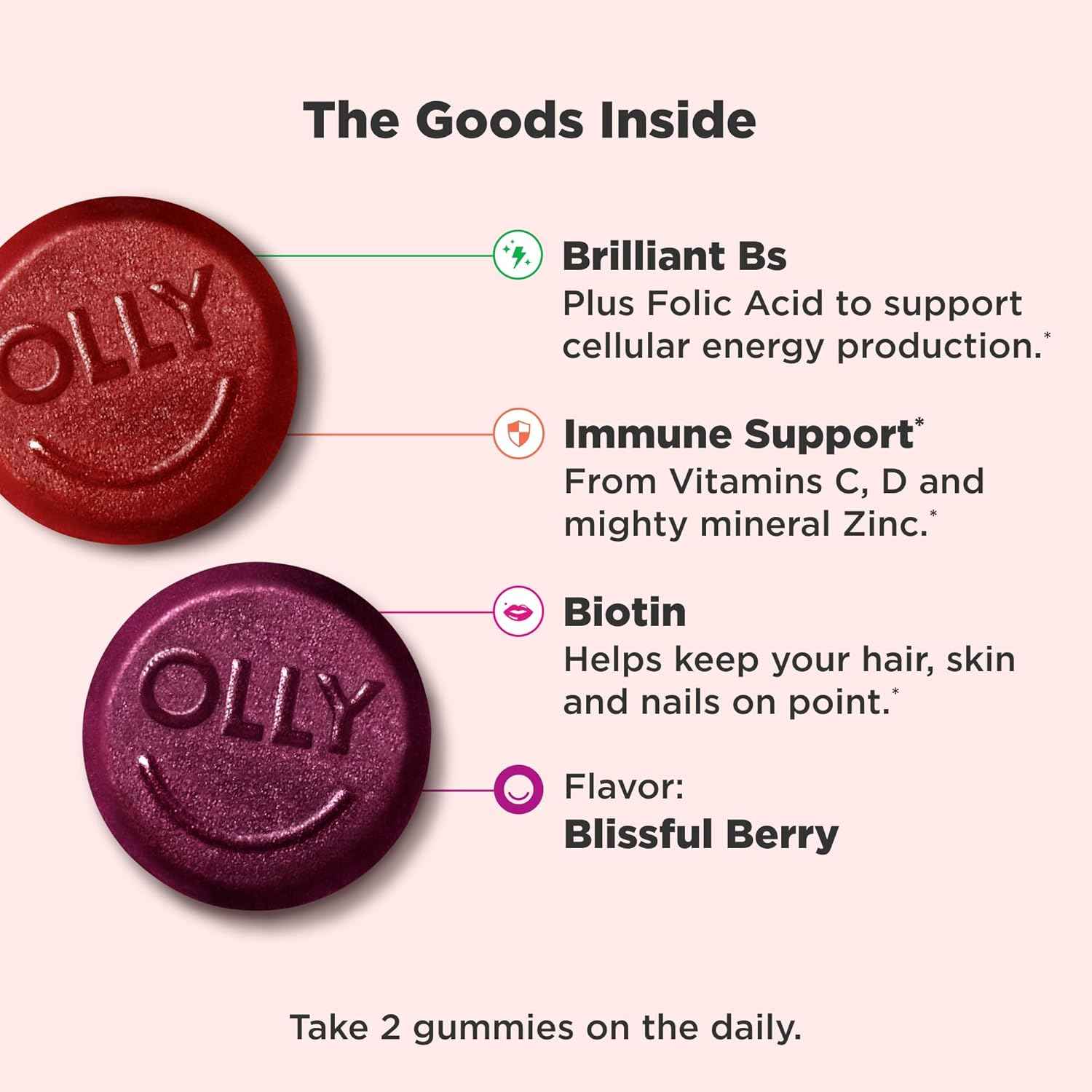 OLLY Women's Multivitamin Gummy – Clean Label Daily Vitamin for Intentional Routines, 90 Count