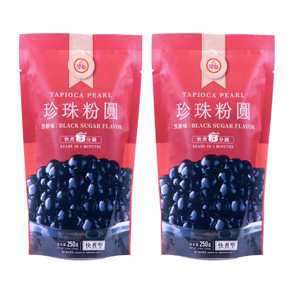 WuFuYuan_Boba_Tapioca_Pearl,_Black_Sugar_Flavor,_Ready_in_5_Minutes,_8.8_Oz