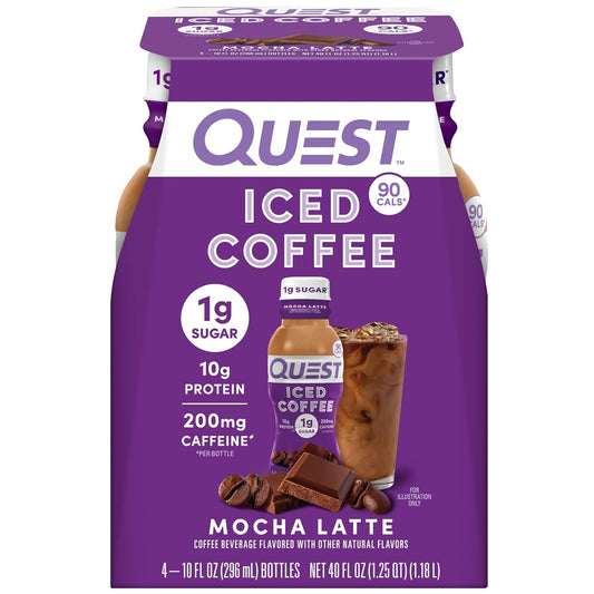 Quest_Nutrition_Iced_Coffee,_Mocha_Latte,_1g_of_Sugar,_10g_Protein,_90_calories,_200mg_caffeine,_4_Count