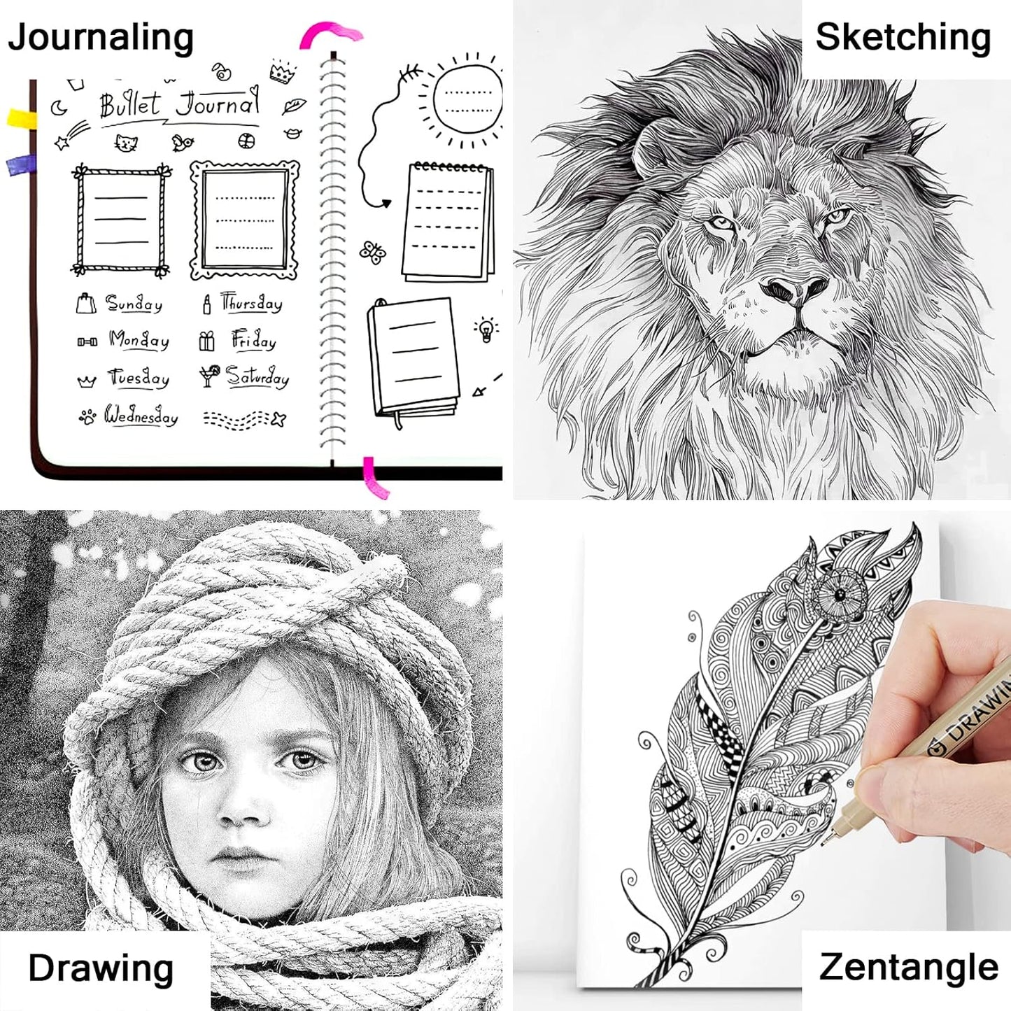 Micro_Fineliner_Drawing_Art_Pens:_12_Black_Fine_Line_Waterproof_Ink_Set_Artist_Supplies_Archival_Inking_Markers_Liner_Professional_Paintmarkers_Sketch_Outline_Anime_Sketching_Watercolor_Zentangle_Gift_Stuff