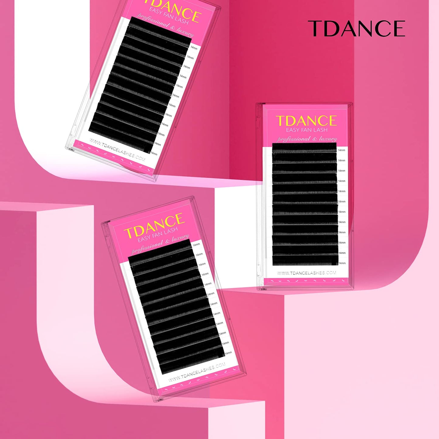 TDANCE_Easy_Fan_Lash_Extension_Rapid_Blooming_Volume_Eyelash_Extensions_C_CC_D_DD_J_B_L_Curl_0.03-0.12mm_Thickness_Easy_Fan_Volume_Lashes_Self_Fanning_Eyelashes_Extension_(D-0.07,14-19mm)_Makeup_Cosmetic