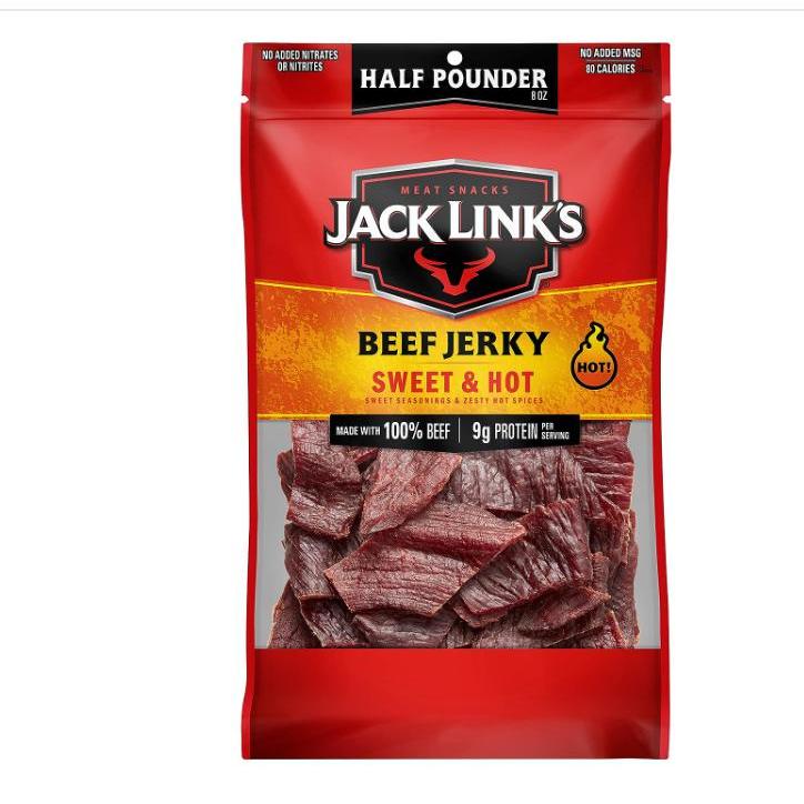 HOT!_Jack_Link's_Beef_Jerky,_Original,_1/2_Pounder_Bag_-_Flavorful_Meat_Snack,_10g_of_Protein_and_80_Calories,_Made_with_Premium_Beef_-_96%_Fat_Free,_No_Added_MSG**_or_Nitrates/Nitrites,_8oz(_Variety_of_Flavor)