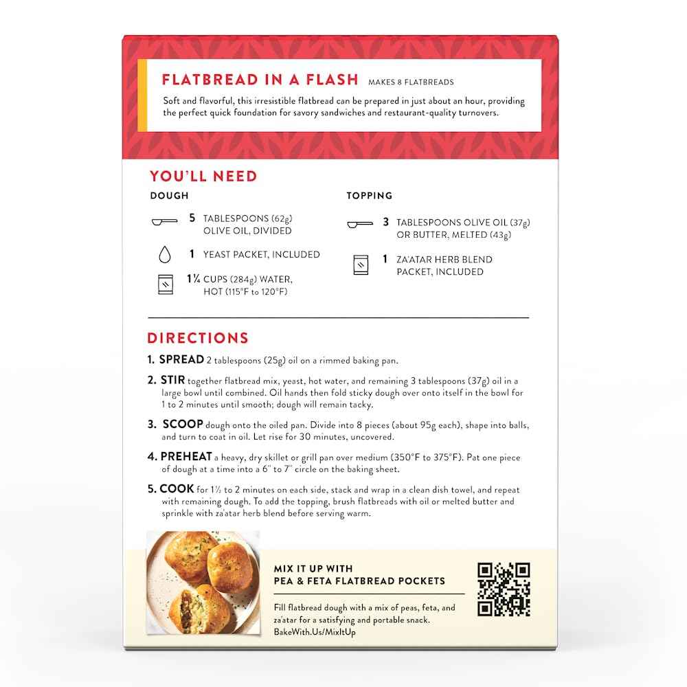 King Arthur Baking Company Flatbread Mix Kit – Mindful Weekend Baking Ritual for Stress Relief