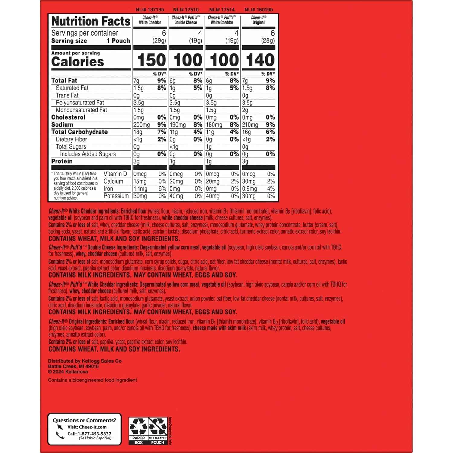 Cheez-It Cheese Crackers, Baked Snack Crackers, Care Package Snack for Students and Military Care, 17.72oz Box (20 Pouches)