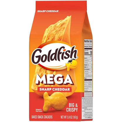 Pepperidge Farm Goldfish Mega Bites Sharp Cheddar Crackers – Better-For-You Savory Snack for Mindful Snacking