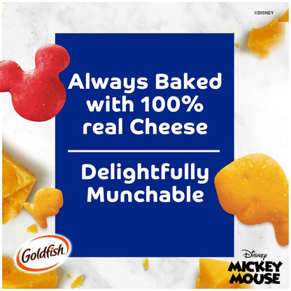 Goldfish Disney Mickey Mouse Cheddar Crackers, Baked Not Fried Lighter Kids Snack, 6.6 oz Bag