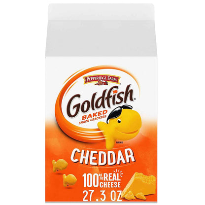 Goldfish Cheddar Cheese Crackers – Kid-Friendly Lunchbox Snack for School Lunches and After-School Munching, 27.3 oz Family Carton