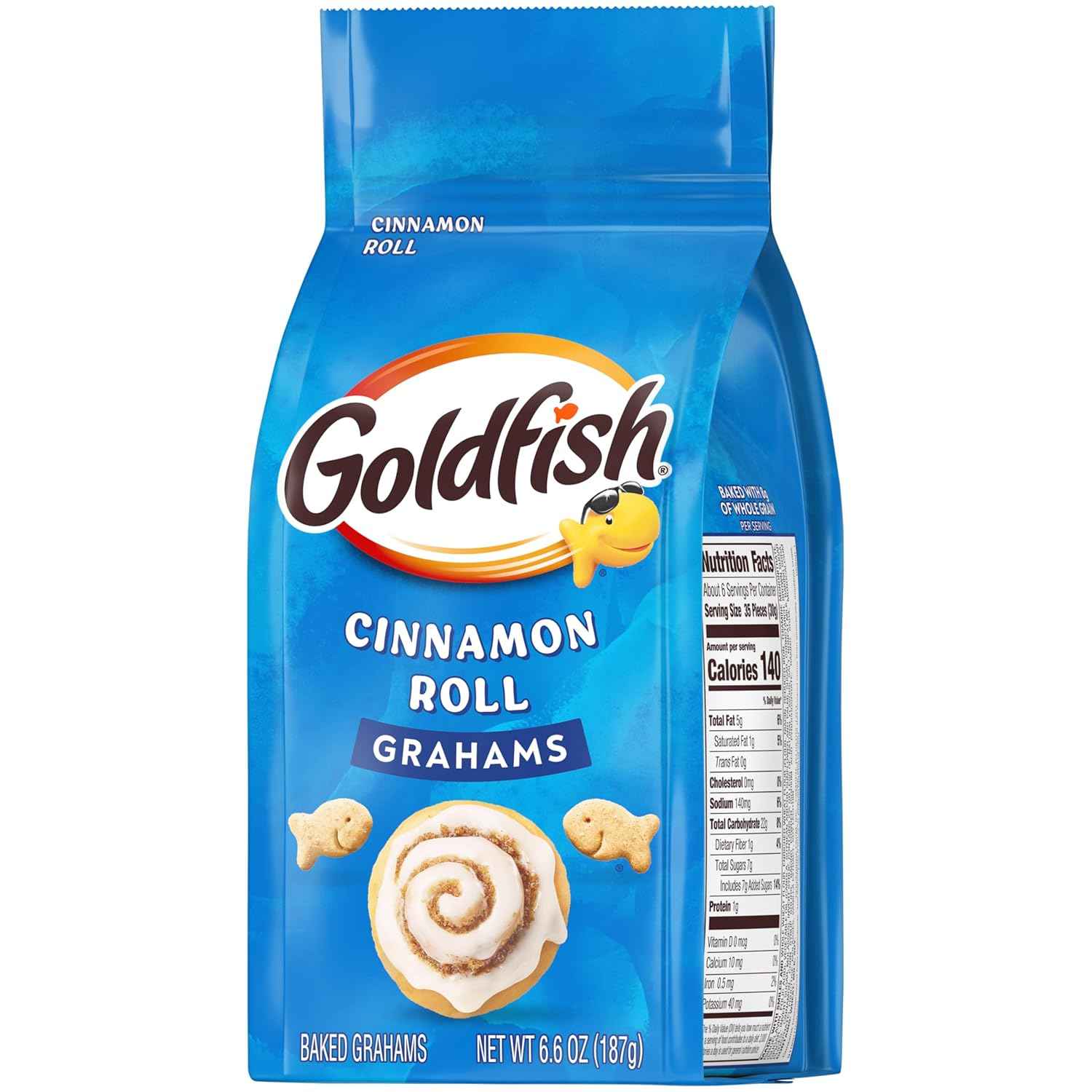 Goldfish Grahams Sweet Snacks for School Lunchboxes, 6.6 oz Resealable Bag
