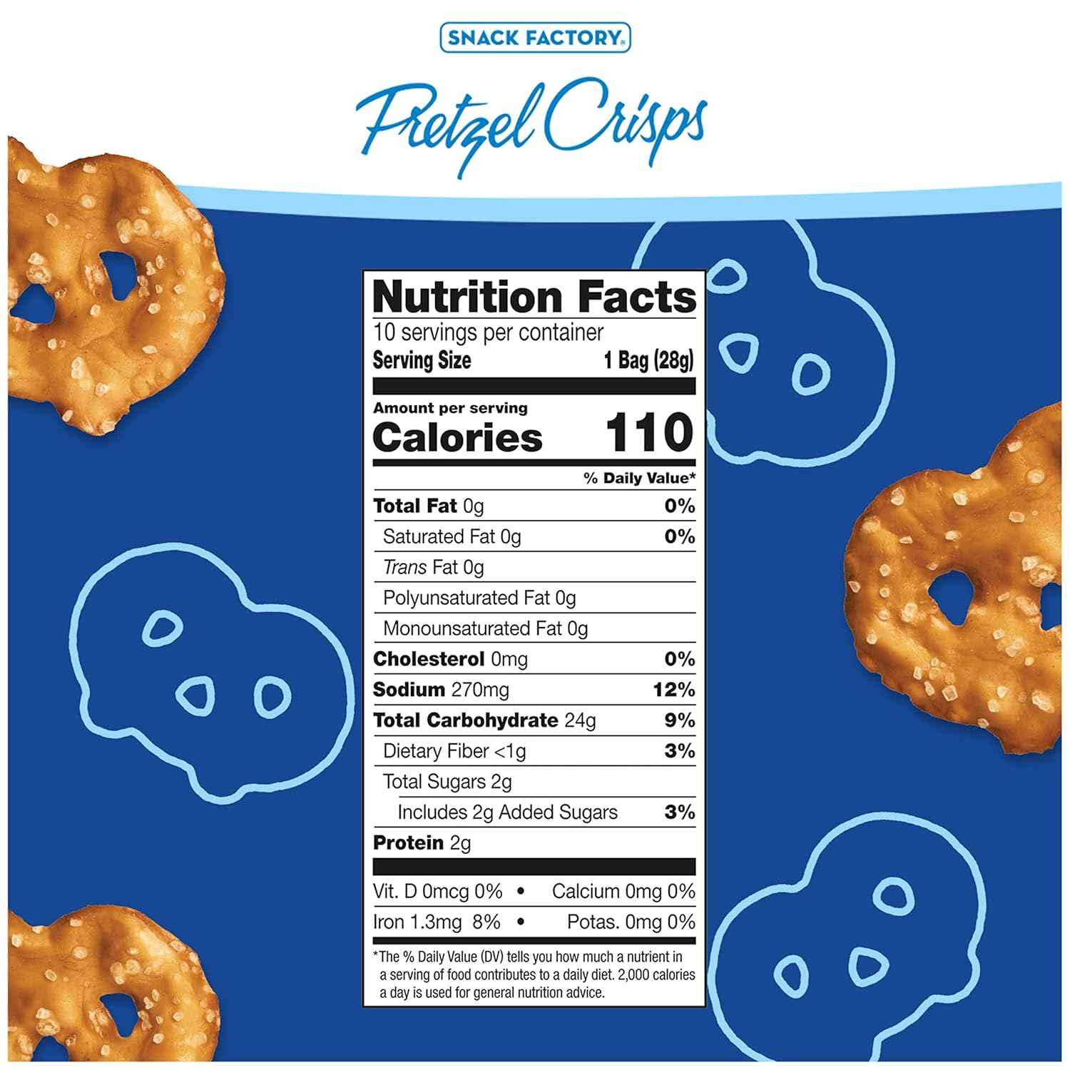 Snack Factory Pretzel Crisps – Office Desk Drawer Snack Bags, 1-oz Portion-Controlled Packs