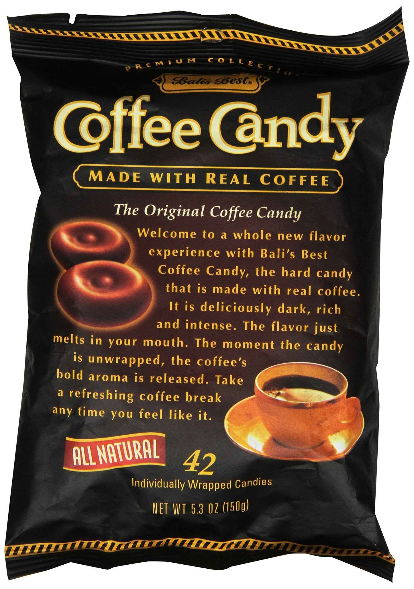 Bali's Best Coffee Candy Individually Wrapped – Portable Pick-Me-Up for Home Office Focus and Midday Energy