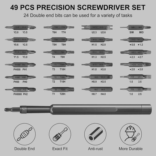 SHARDEN 49-in-1 Screwdriver Set – Minimalist Tool Kit with Clean Aluminum Handle, Magnetic Case for Clutter-Free Repairs