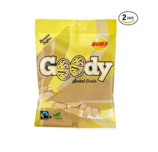 Bubs Goody Sweet Ovals Banana Caramel – Animal-Additive-Free Pick-and-Mix for Clean Ingredient Snacking, 2 x 90g