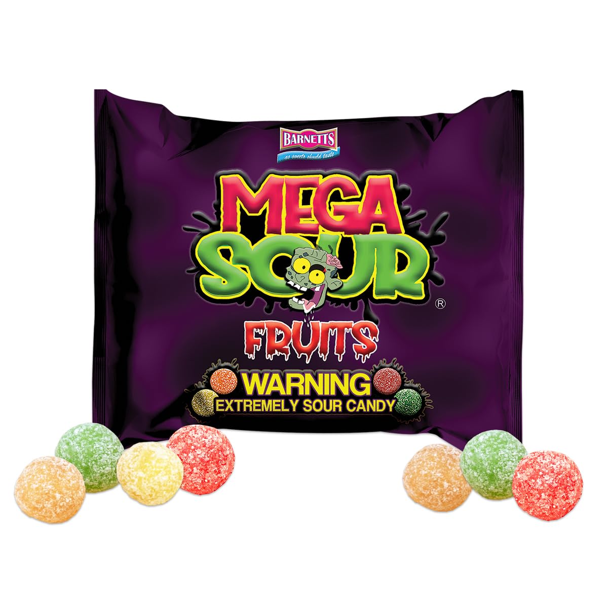 Barnetts Mega Sour Candy Fruits 200g – Fun Housewarming Present and Stocking Filler, Traditional Copper-Pan Sweets