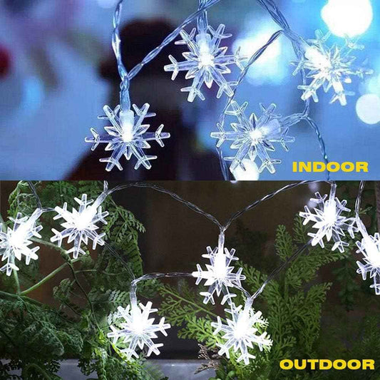 WesGen Snowflake String Lights Battery Operated – Safe Outlet-Free Bedroom Decor for Kids & Nursery, No Flame, 20ft