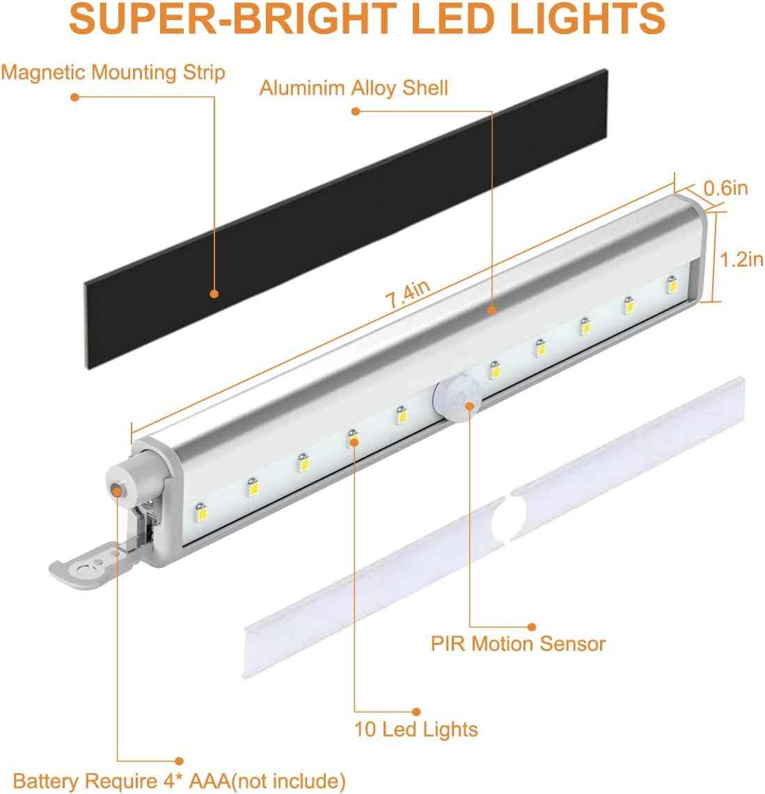 LYCARESUN 3 Pack Warm White Motion LED Step Light Bar, Cozy Ambient Night Lighting for Bedrooms Living Rooms and Hallway Decor