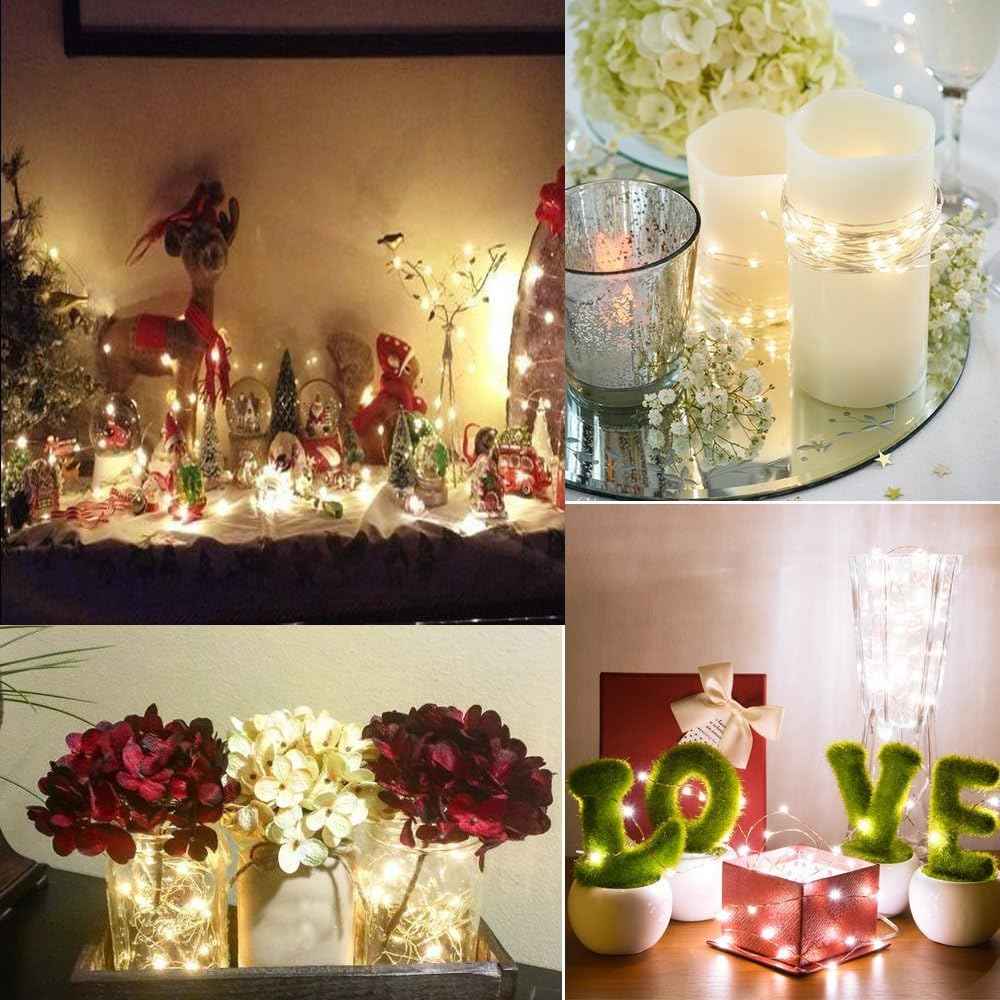 Brightown Fairy Lights for Kids Room – Cool Touch LED Silver Wire String Lights with Auto Timer for Nursery and Playroom
