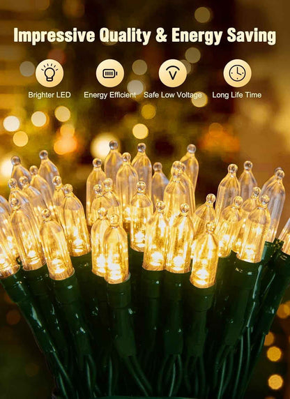 GlowGrove Fairy Lights – Modern Bedroom Aesthetic, 20 Warm White LEDs on Flexible Green Wire