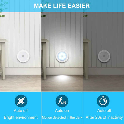 Mlambert 4 Pack Motion Sensor Accent Light, Warm White Stick-On LED for Cozy Bedroom and Hallway Ambiance