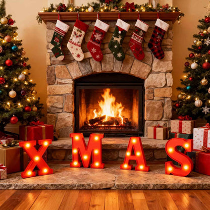 Fleurdeco LED XMAS Marquee Letters – Weather Ready Christmas Decor for Patio and Porch