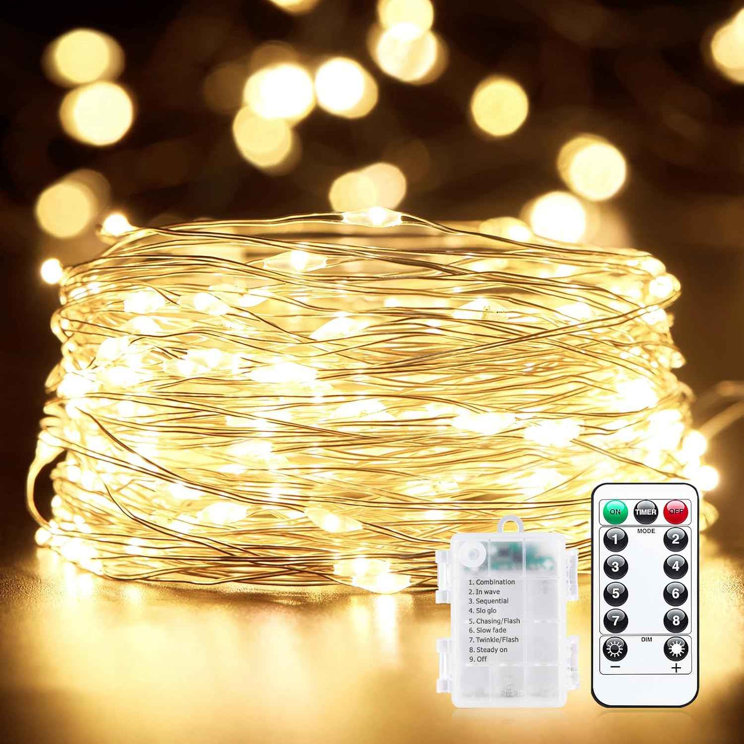 Minetom Waterproof Fairy Lights – Patio String Lighting for Outdoor Dining, Battery Powered and Weather Resistant