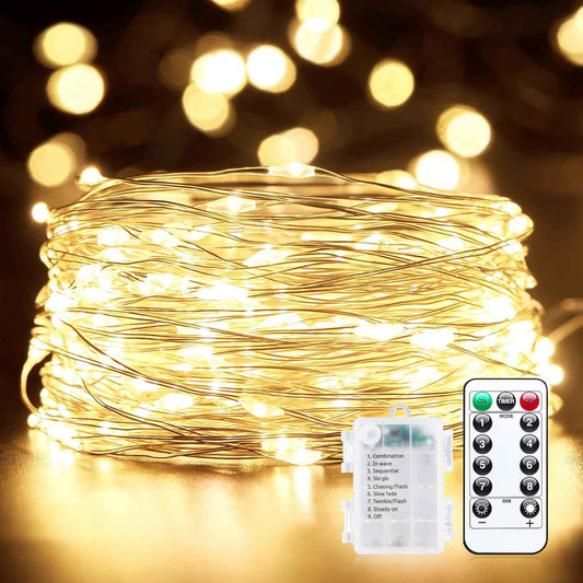 Minetom Waterproof Fairy Lights – Patio String Lighting for Outdoor Dining, Battery Powered and Weather Resistant