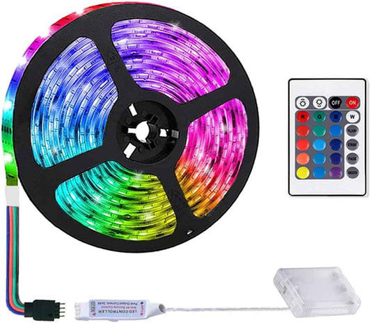 LuminGlow Battery Powered LED Strip Lights – Thoughtful Housewarming Gift for Her, RGB Remote Controlled 6.6FT