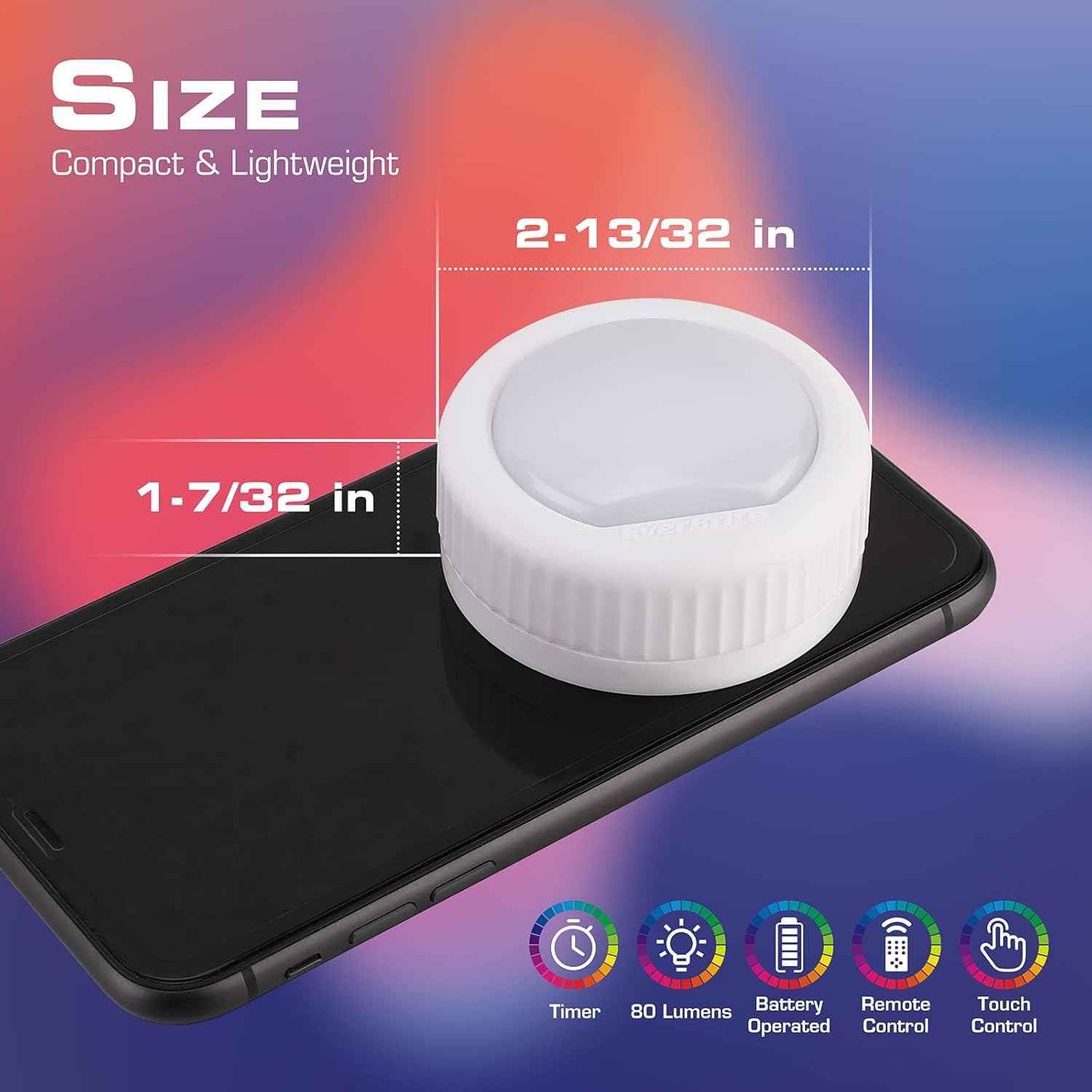 EverBrite Tap Light – Thoughtful Housewarming Gift for New Homeowners, 12 RGB Colors