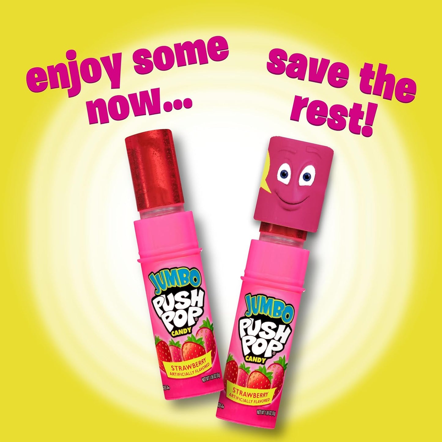 Bazooka Push Pop Jumbo Lollipops – Travel Friendly Treat for Road Trips and Park Outings