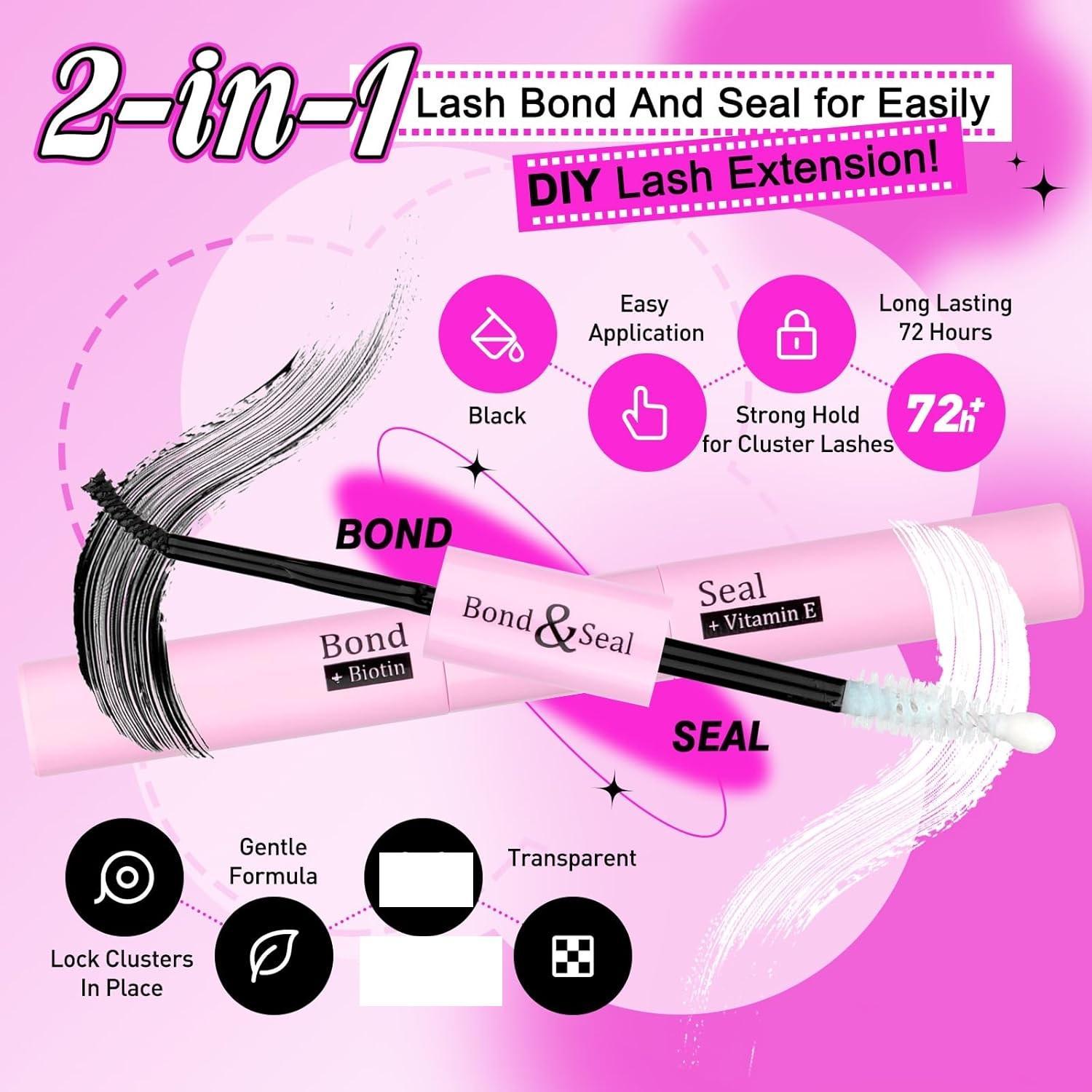 Eyelash_Extension_Lash_Clusters_D_Curl_9-16mm_Mix_Individual_Lashes_with_Lash_Bond_and_Seal_and_Remover_Lash_Applicator_for_Lash_Extension_Beginners_Makeup_Cosmetic_Eyelashes_Extensions