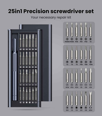 AXTH 25-in-1 Precision Screwdriver Set – Portable Repair Tool for Travel, Drones and Field Fixes