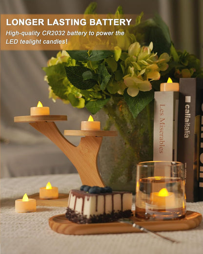 BEICHI Battery Operated LED Tea Lights – Smoke-Free Faux Votive Candles for Sleep-Friendly Bedroom and Living Room Ambiance, 12 Pack