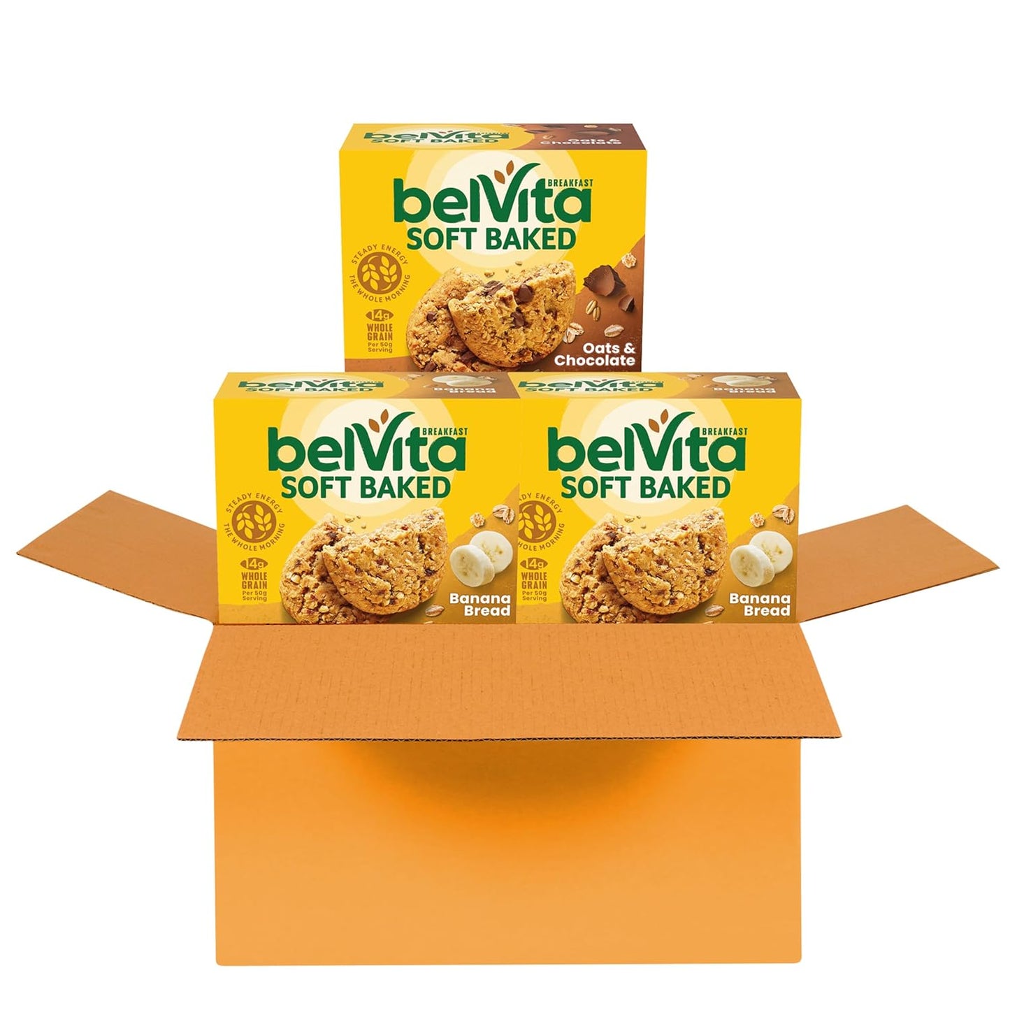 belVita Banana Bread & Oats & Chocolate Biscuit Bars – Individually Wrapped After-School Snack for Active Kids