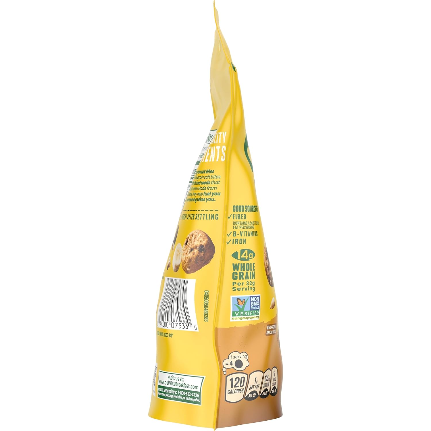 belVita Banana Dark Chocolate Snack Bites – Mindful Midday Refuel with No Artificial Sweeteners, Soft-Baked 5 oz