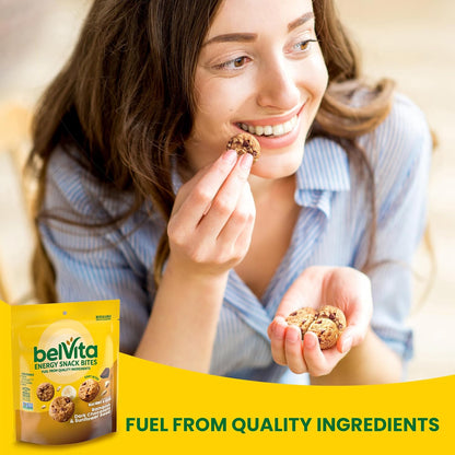 belVita Banana Dark Chocolate Snack Bites – Mindful Midday Refuel with No Artificial Sweeteners, Soft-Baked 5 oz