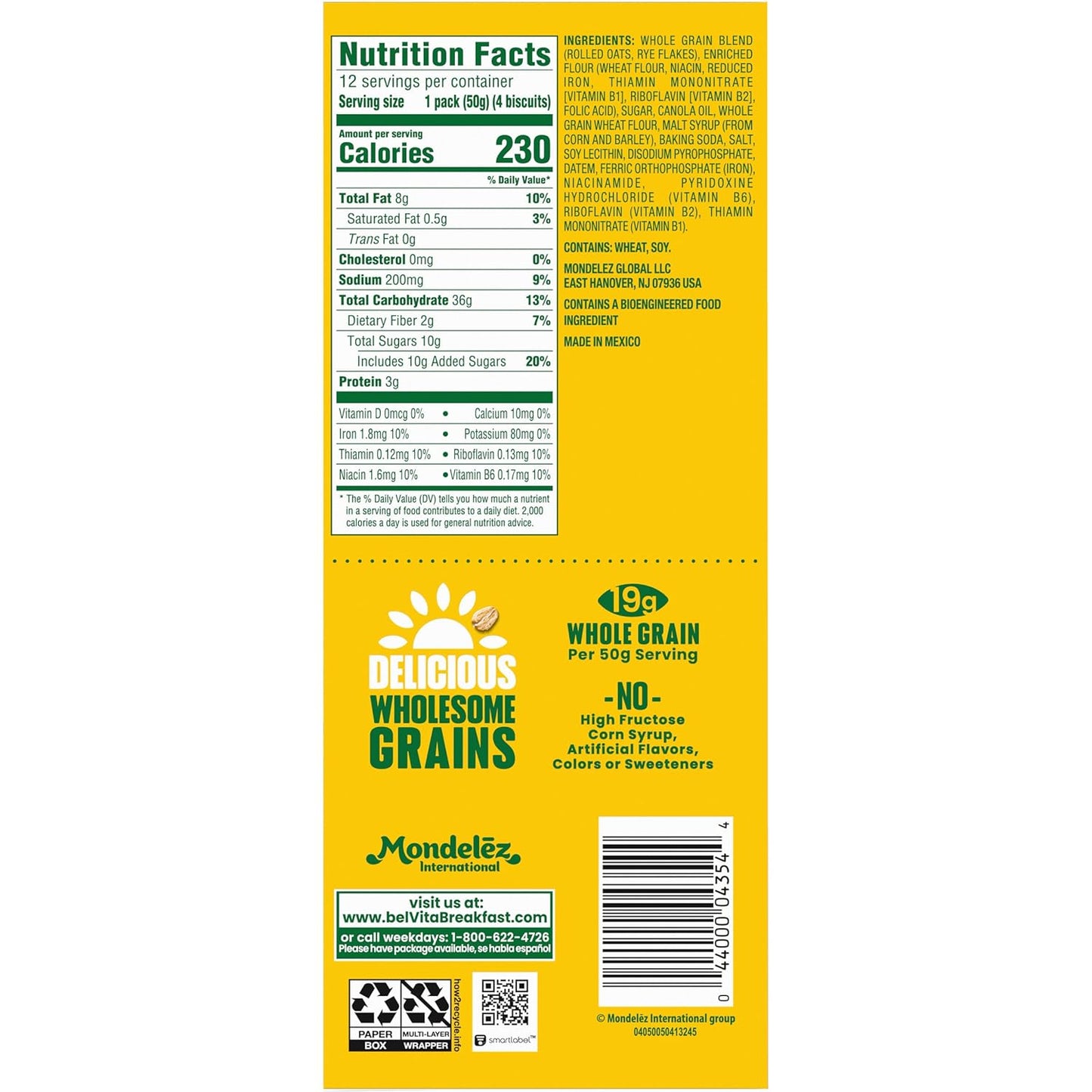 belVita Breakfast Bars Golden Oat Value Pack — No Artificial Sweeteners or HFCS for a Cleaner Morning Routine