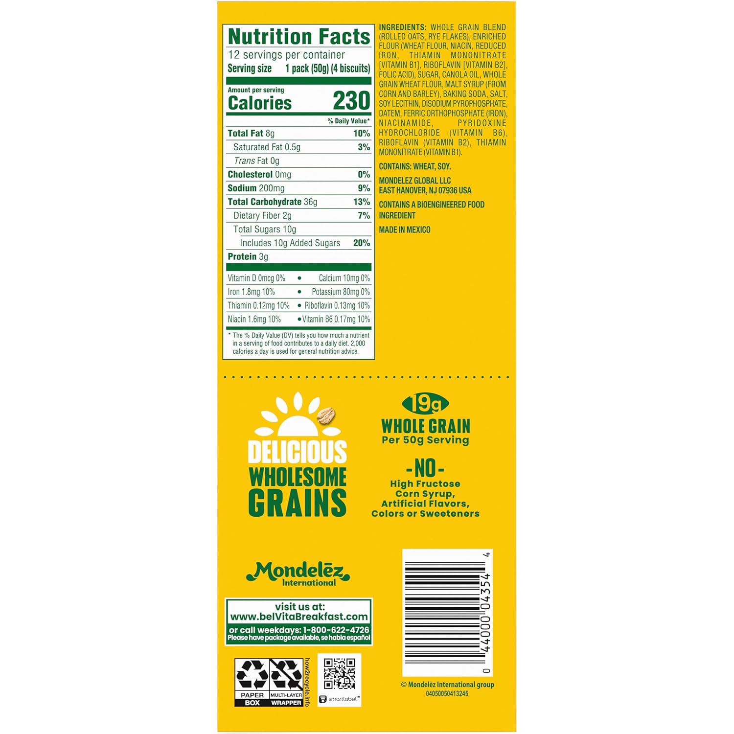 belVita Breakfast Bars Golden Oat Value Pack — No Artificial Sweeteners or HFCS for a Cleaner Morning Routine