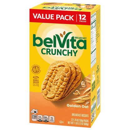 belVita Breakfast Bars Golden Oat Value Pack — No Artificial Sweeteners or HFCS for a Cleaner Morning Routine
