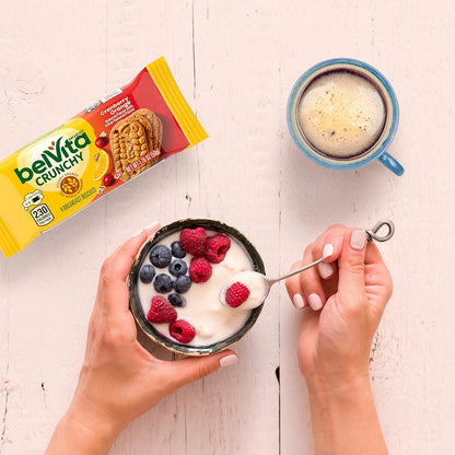 belVita Cranberry Orange Breakfast Biscuits – Grab-and-Go Commute Fuel for Back-to-Back Meetings, 14.08 oz Box