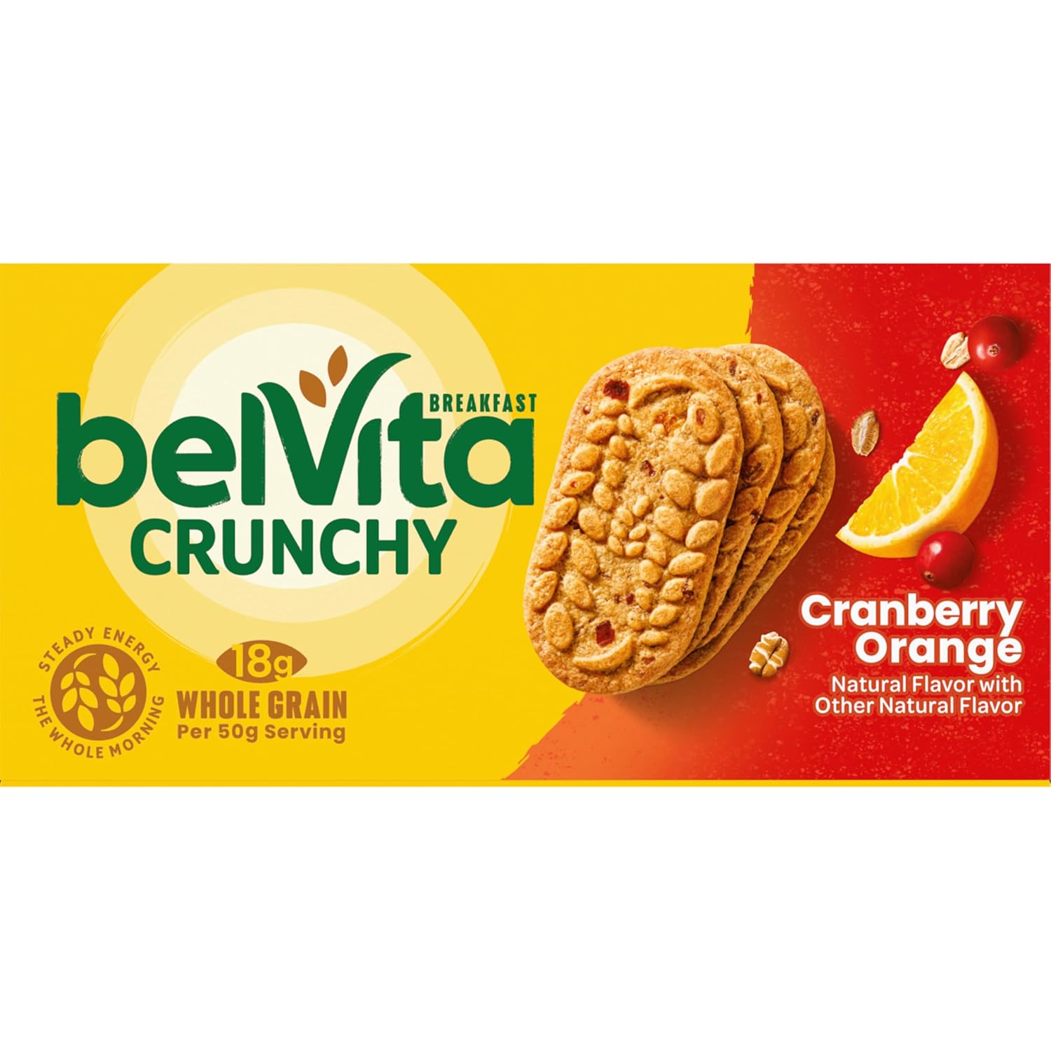 belVita Cranberry Orange Breakfast Biscuits – Grab-and-Go Commute Fuel for Back-to-Back Meetings, 14.08 oz Box