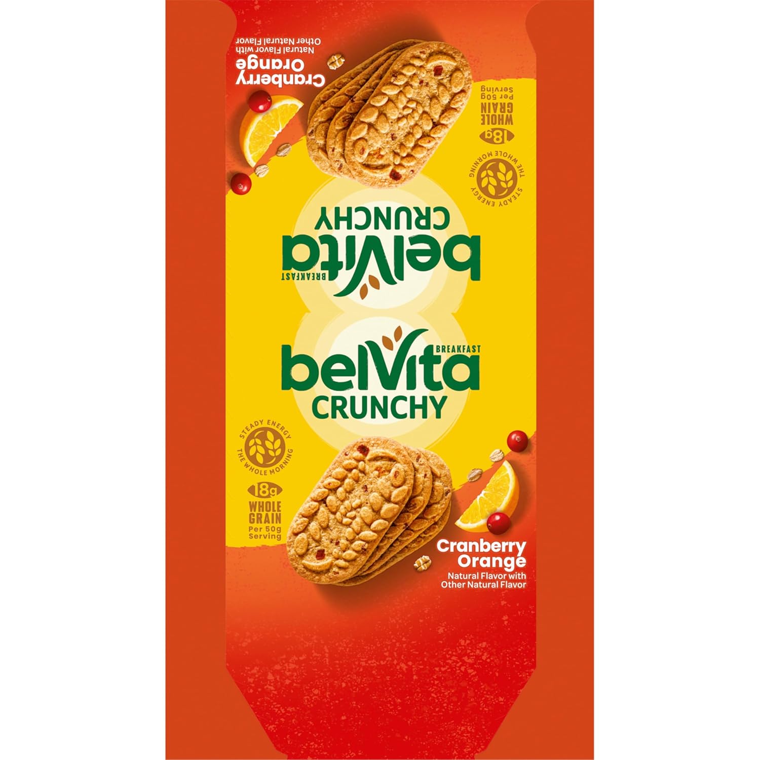 belVita Cranberry Orange Breakfast Biscuits – Grab-and-Go Commute Fuel for Back-to-Back Meetings, 14.08 oz Box