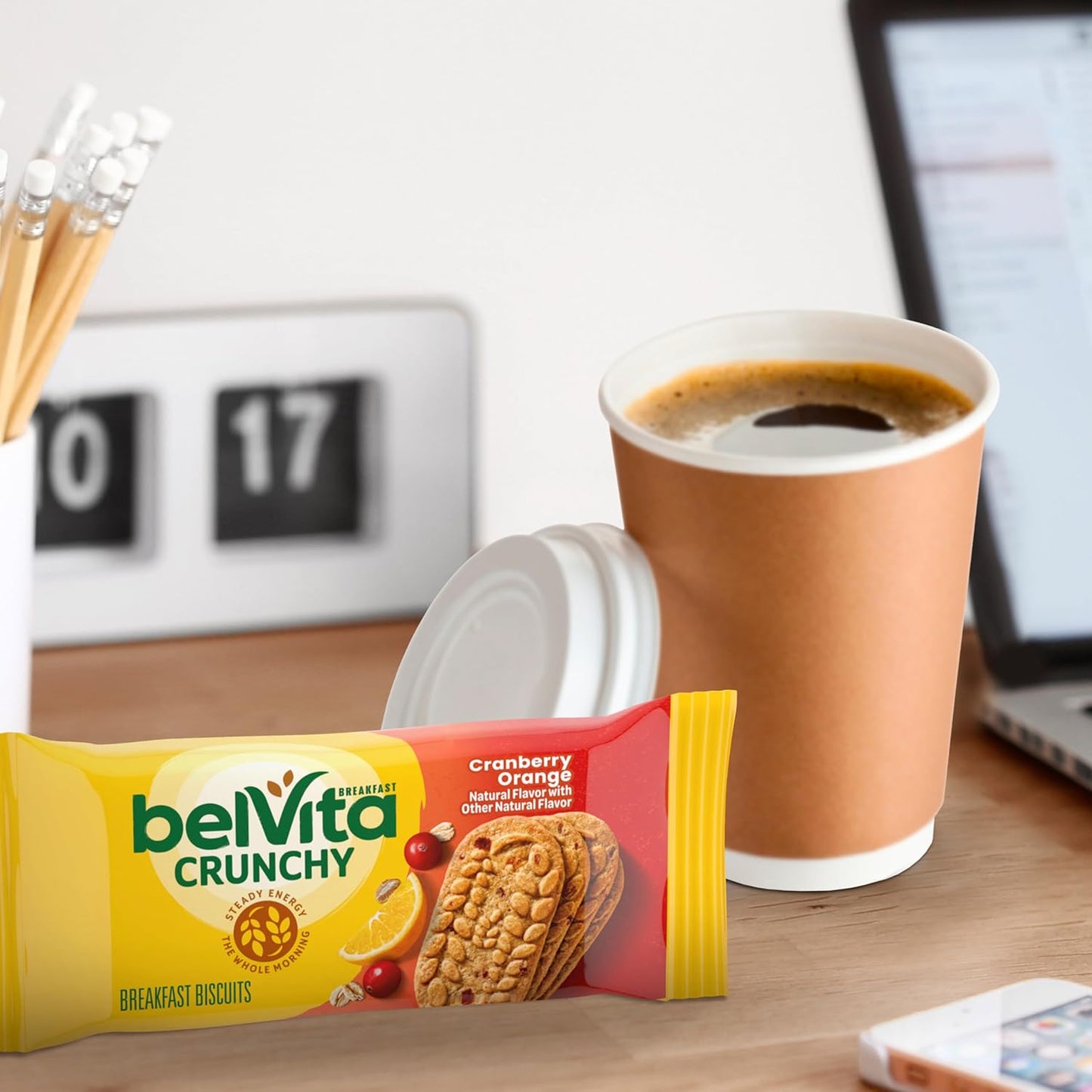 belVita Cranberry Orange Breakfast Biscuits – Grab-and-Go Commute Fuel for Back-to-Back Meetings, 14.08 oz Box