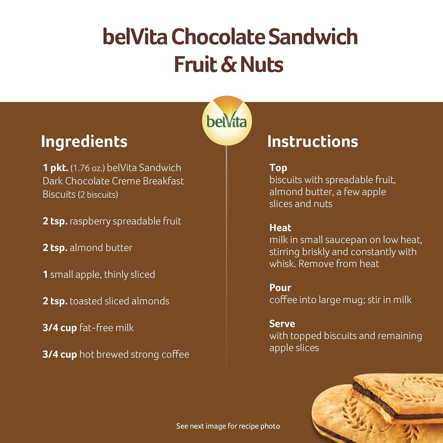 belVita Dark Chocolate Creme Biscuits – After-School Snack for the Kitchen Counter, 12-Pack Value Box