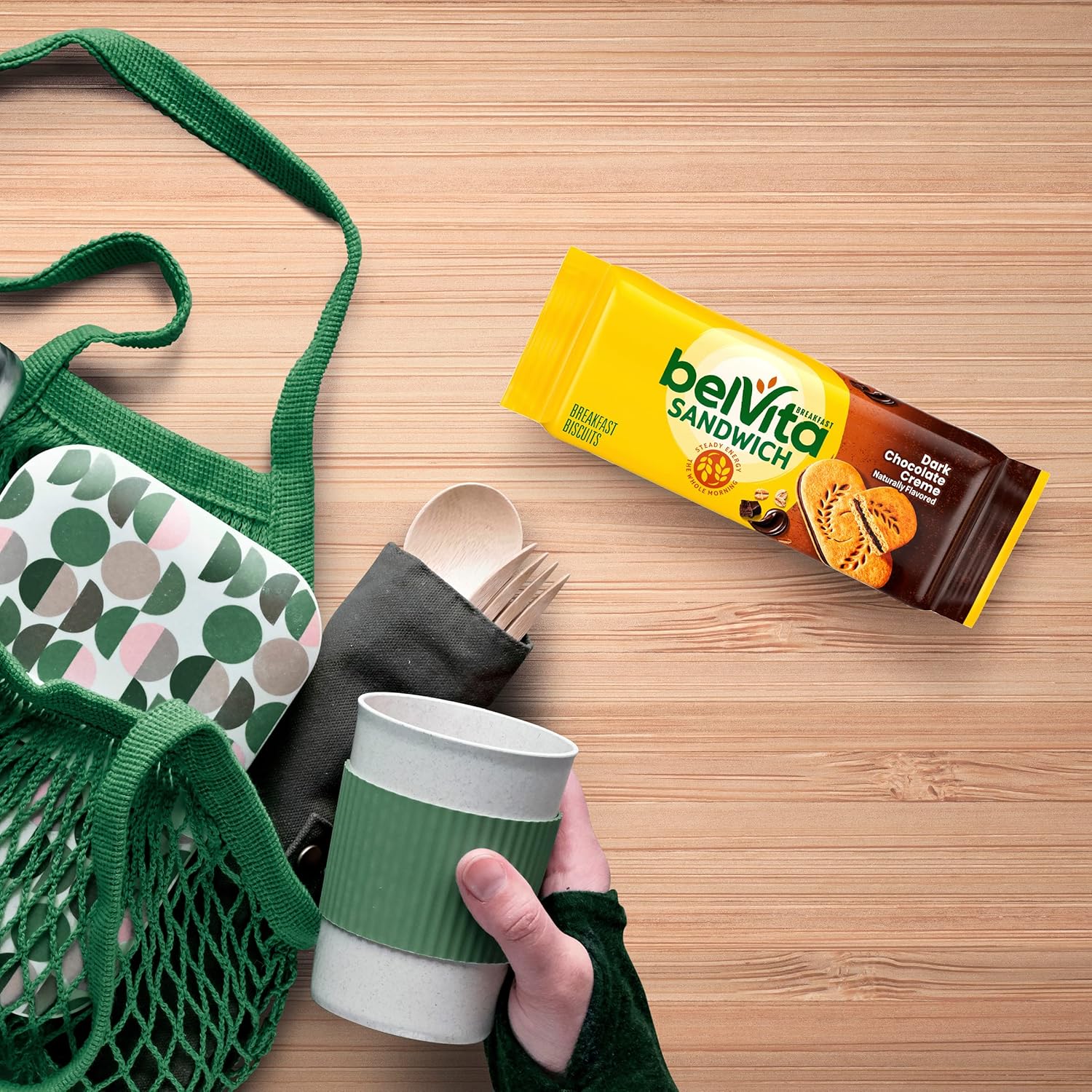 belVita Dark Chocolate Creme Biscuits – After-School Snack for the Kitchen Counter, 12-Pack Value Box