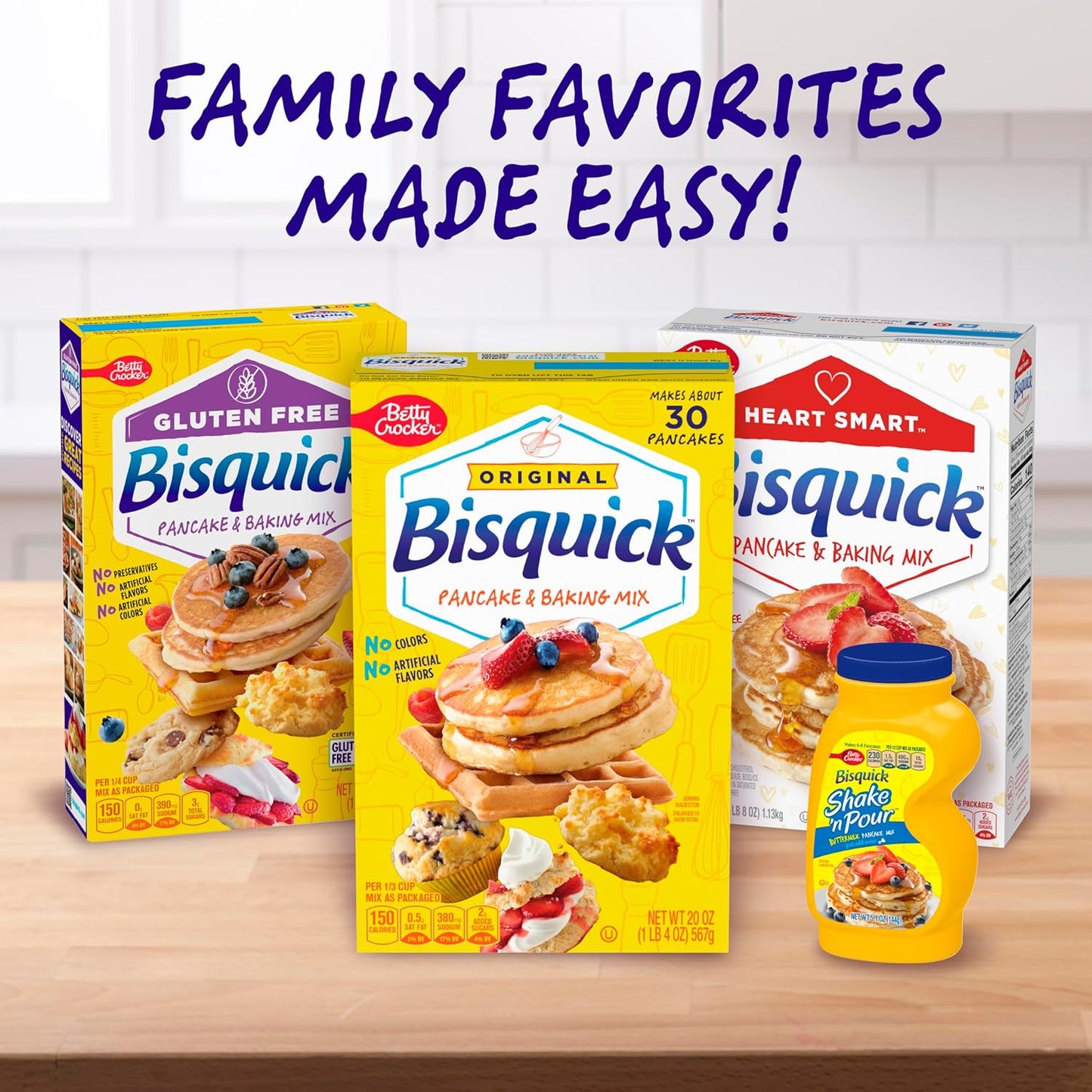 Betty Crocker Bisquick Original Baking Mix – Shelf-Stable Campfire Pancake Base for RV and Cabin Pantries