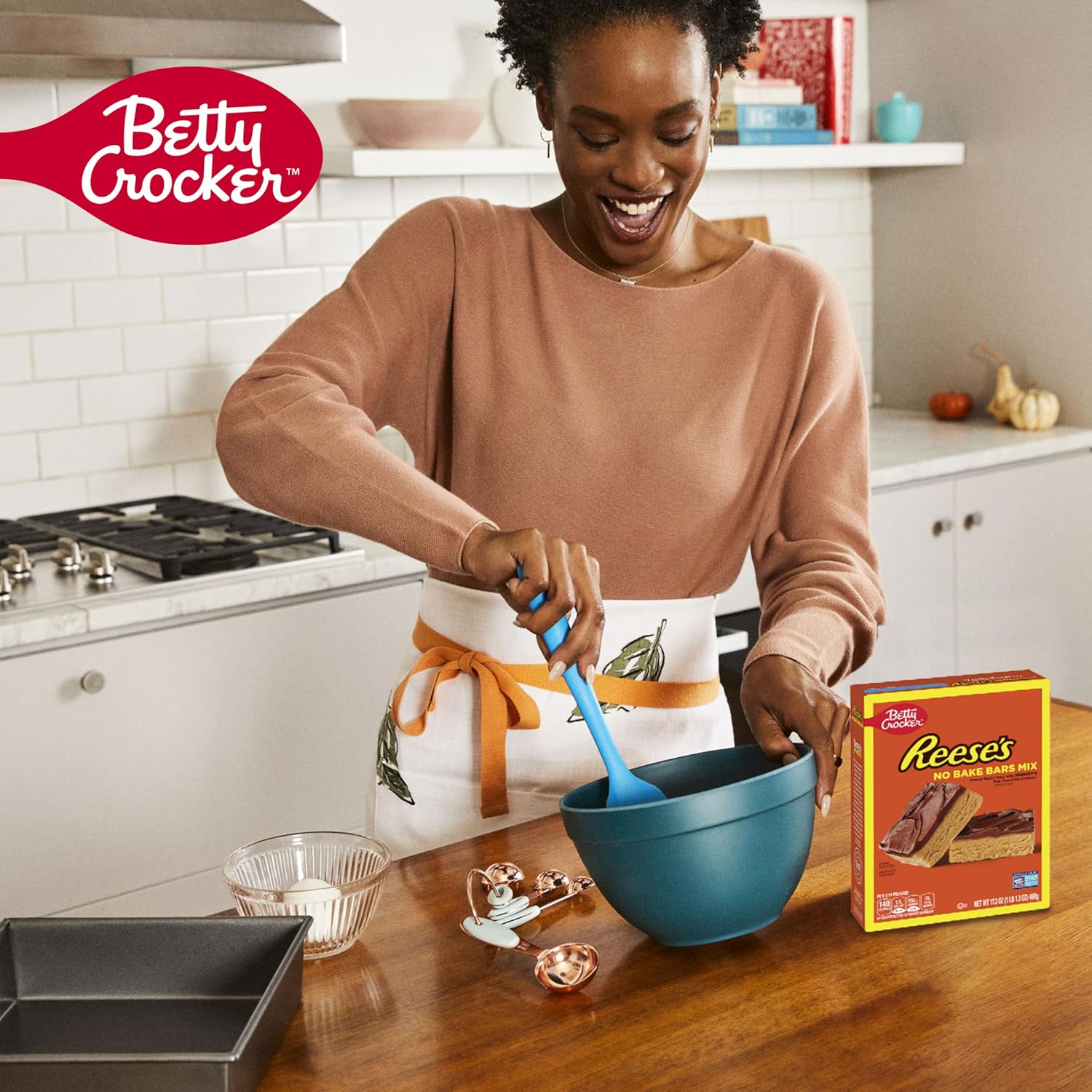 Betty Crocker REESE'S No-Bake Peanut Butter Bars – Low-Mess Desk Treat for Conference Room Meetings, 17.3 oz