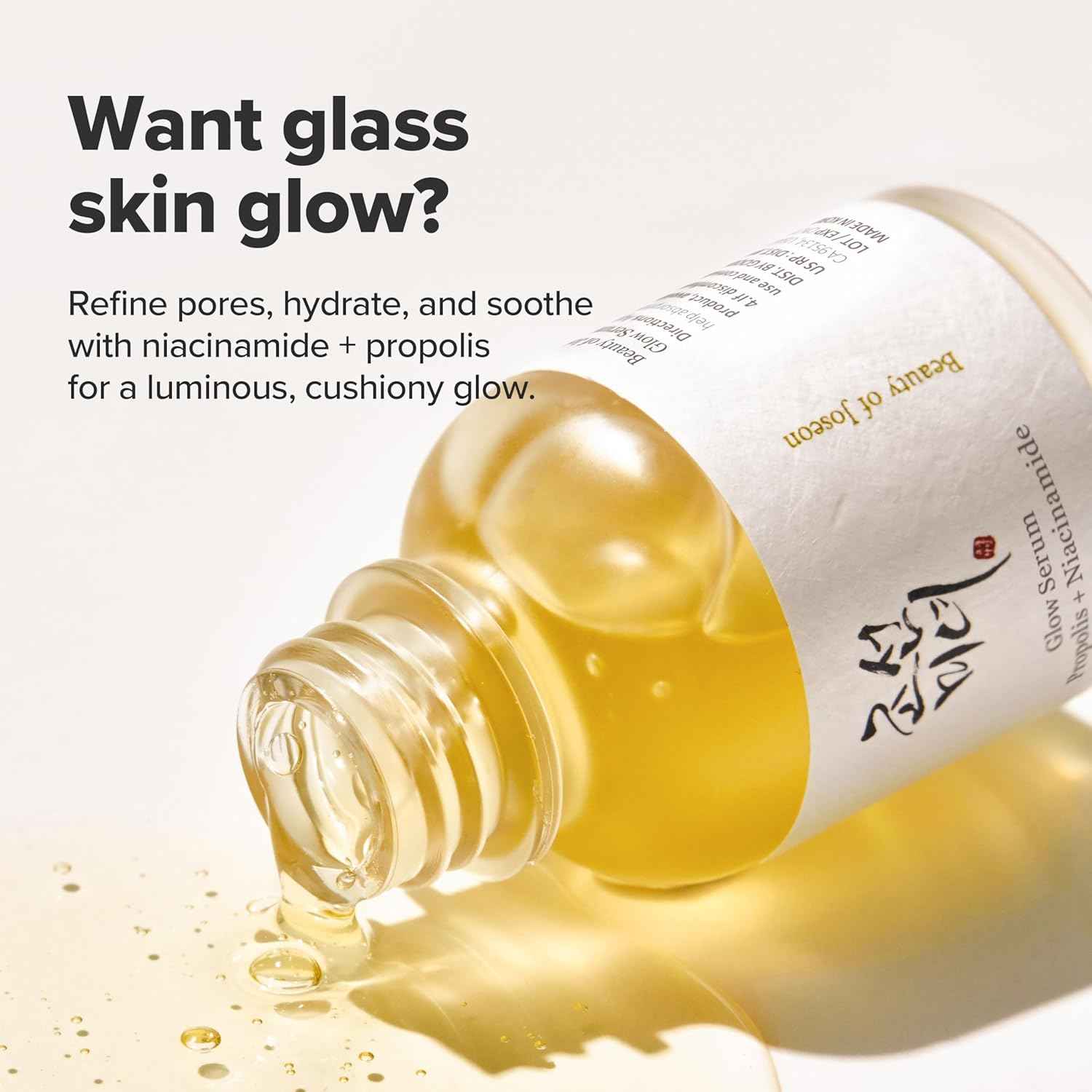 Beauty of Joseon Glow Serum Propolis and Niacinamide – Calming Nighttime Skincare Ritual, Hydrating K-Beauty Serum for Bedside Self-Care