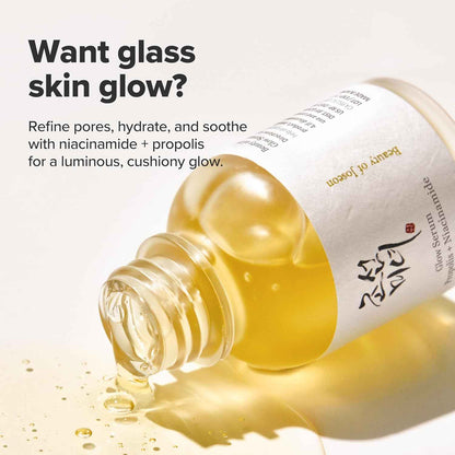 Beauty of Joseon Glow Serum Propolis and Niacinamide – Calming Nighttime Skincare Ritual, Hydrating K-Beauty Serum for Bedside Self-Care